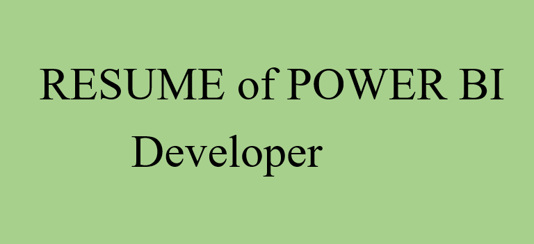 Read more about the article RESUME attached (Open to Work) – Power Bi Developer